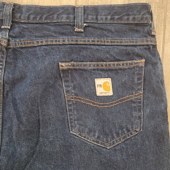 Carhartt FR Jeans Cat 2 Mens 44x30 Flame Resistant Signature Denim Workwear - Picture 8 of 12